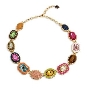 KURT GEIGER 
Signature Stone Gem Collar Necklace, 18
